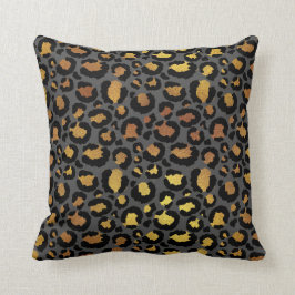 Leopard Animal Black Honey Gold Grafit African Kissen