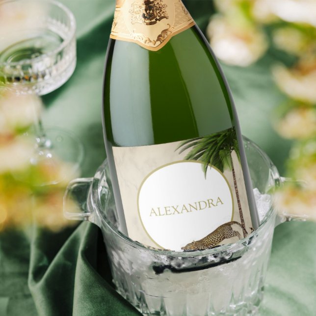 Leopard Animal Muster Elegantes Palm Party (Von Creator hochgeladen)