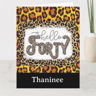 Leopard Animal Print 40. Geburtstagskarte Stilvoll Karte