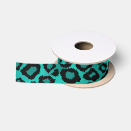 Leopard Animal Print | Aquamarin Satinband