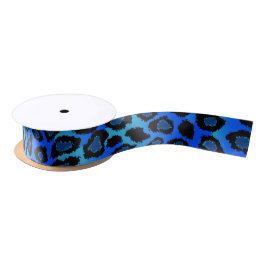 Leopard Animal Print | Blau Satinband