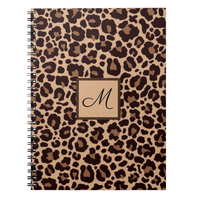 Leopard Animal Print Cheetah Monogram Initial Notizblock (Vorderseite)