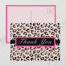 Leopard Animal Print Danke Post Card