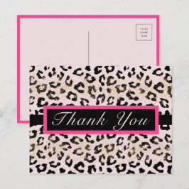 Leopard Animal Print Danke Post Card Postkarte