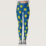 Leopard Animal Print Fun Blue Yellow Pickleball Leggings<br><div class="desc">Mit diesen lustigen Pickleball-Leggings mit gelben Pickleballs-Set vor dem Hintergrund eines blauen Leopardenblattdrucks können Sie Ihr Spiel auf die leichte Schulter nehmen.  Ideal für alltägliches Rec-Spiel,  Turnierspiel oder einfach nur um die Stadt herum.</div>