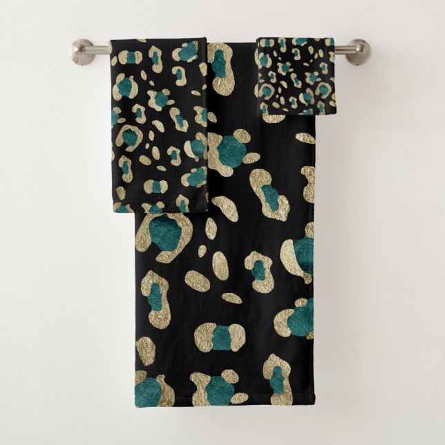 Leopard Animal Print Glam #5 Badhandtuch Set (Insitu)