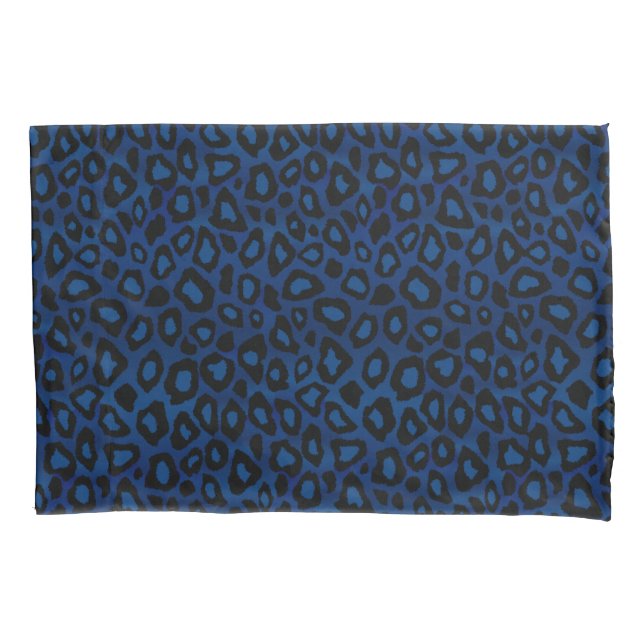 Leopard Animal Print in Blue Kissenbezug (Vorderseite)