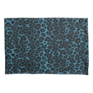 Leopard Animal Print in Blue Kissenbezug