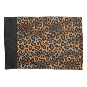Leopard Animal Print in Braun und Schwarz Kissenbezug