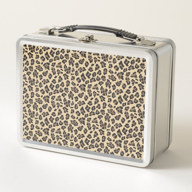 Leopard Animal Print Metall Brotdose (Vorderseite)