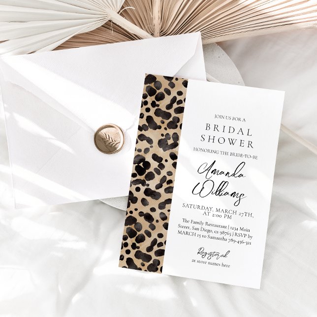 Leopard Animal Print Modernes Brautparty Einladung (Von Creator hochgeladen)