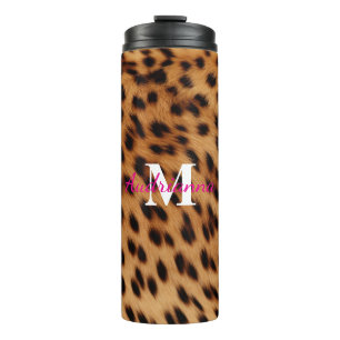 Leopard Animal Print Monogram Thermosbecher
