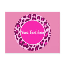 Leopard Animal Print Muster Circle Fashion Pink