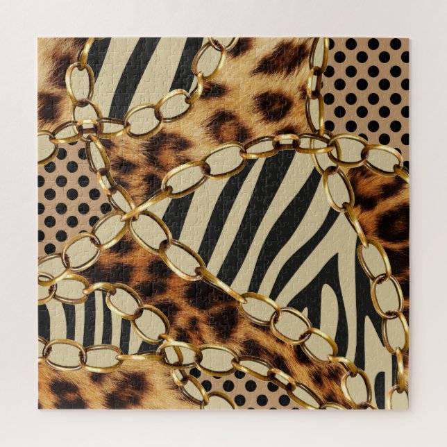 Leopard Animal Print Nahtloses Muster (Vertikal)
