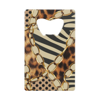 Leopard Animal Print Nahtloses Muster Geldbeutel Flaschenöffner