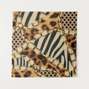 Leopard Animal Print Nahtloses Muster Wandteppich