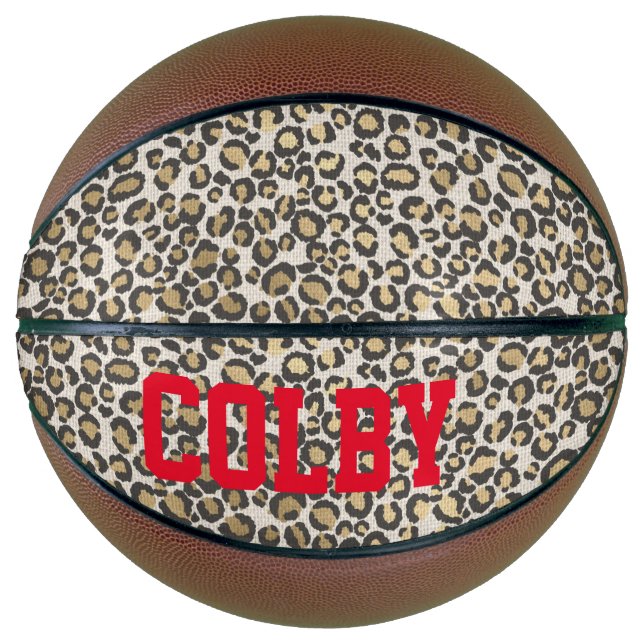 Leopard Animal Print Neutrals Red Individuelle Nam Basketball (Vorderseite)