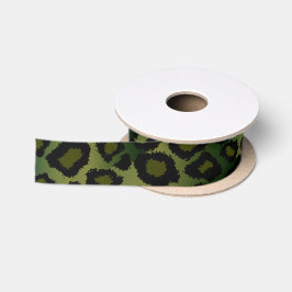 Leopard Animal Print | Olive Green Satinband