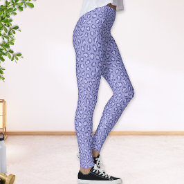 Leopard Animal Print Periwinkle Lila Leggings