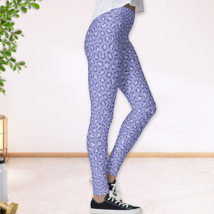Leopard Animal Print Periwinkle Lila Leggings