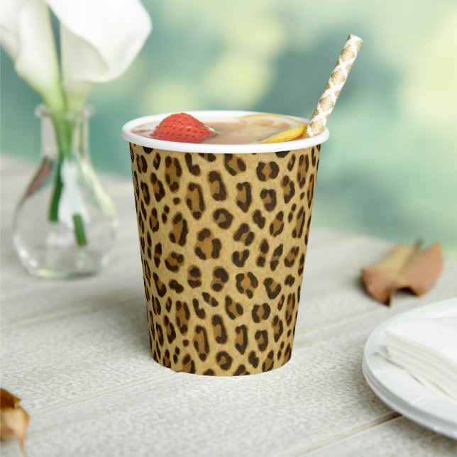 Leopard Animal Print Skin Muster Pappbecher (In Situ)
