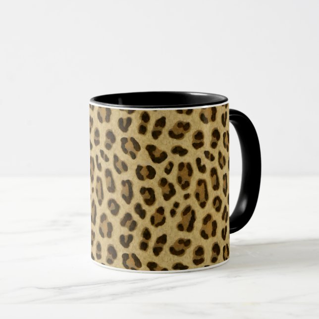 Leopard Animal Print Skin Muster   Tasse (VorderseiteRechts)