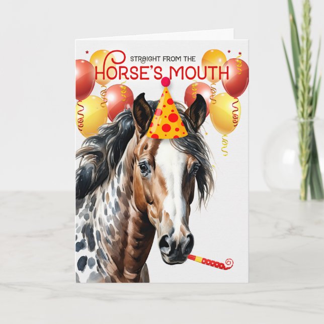 Leopard Appaloosa Horse Funny Birthday Karte (Vorderseite)