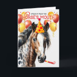 Leopard Appaloosa Horse Funny Birthday Karte<br><div class="desc">Dieses wunderschöne Leopard gemustert Appaloosa Pferd sendet Geburtstagwünsche an einen Pferdeliebhaber mit Spaß und Ballons.</div>