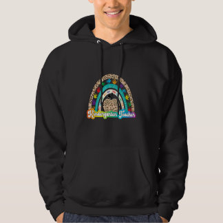 Leopard Apple Rainbow Kindergarten Lehrer zurück Hoodie
