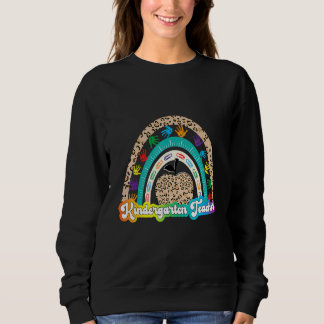 Leopard Apple Rainbow Kindergarten Lehrer zurück Sweatshirt