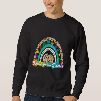 Leopard Apple Rainbow Kindergarten Lehrer zurück Sweatshirt
