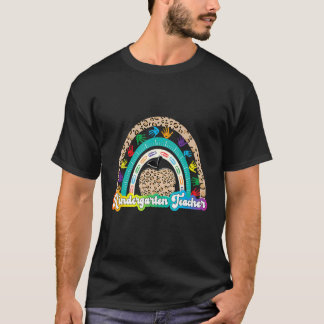 Leopard Apple Rainbow Kindergarten Lehrer zurück T-Shirt