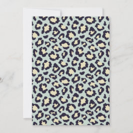 Leopard aquamarin, schwarz, gelb feiertagskarte