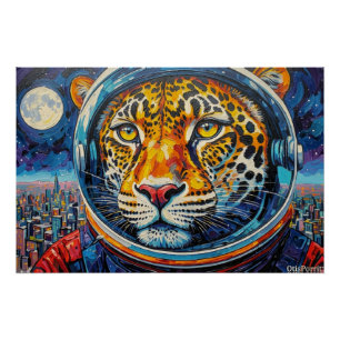 LEOPARD ASTRONAUT-ZUHAUSE IN 14 POSTER