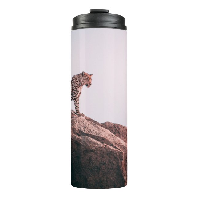 LEOPARD AUF DER HÖHE DES BERGES THERMOSBECHER (Vorderseite)