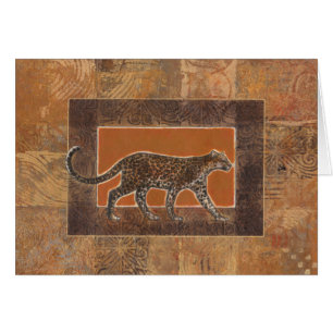 Leopard auf Orange und Brown-Hintergrund