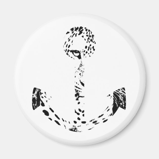 Leopard-Augenüberlagerung in Schwarz und Weiß Magnet (Vorne)