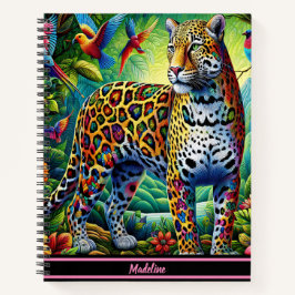 Leopard Aura: tropische Vögel in der Umgebung Notizbuch