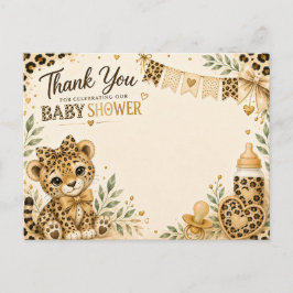Leopard Baby Shower Danke Postkarte