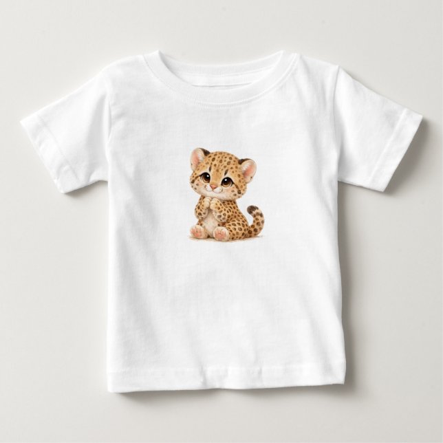 Leopard Baby T-Shirt – Cute Spotted & Striped Babi (Vorderseite)