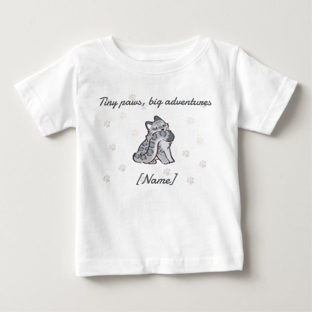 Leopard Baby Tee – Custom Name (Vorderseite)