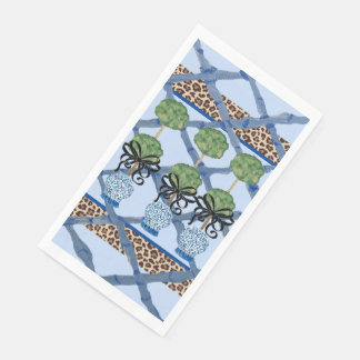 Leopard Bamboo Chinoiserie Ginger Jar Paper Guest Serviette