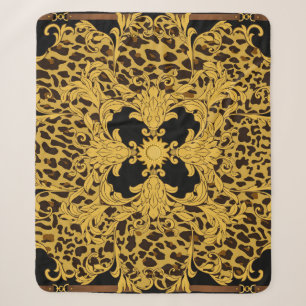 Leopard Barock, Ornate Tierdruck Sherpadecke