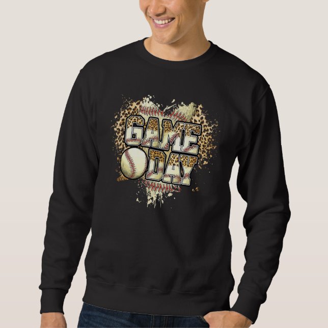 Leopard Baseball Spieltag Baseball-Mama Baseball Sweatshirt (Vorderseite)