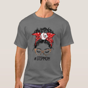 Leopard Baseball Stepama Life Messy Bun Game Day T-Shirt