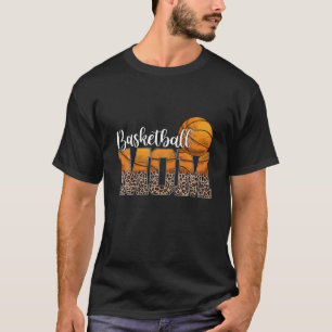 Leopard Basketball Mama Life Game Day Mama Mot T-Shirt
