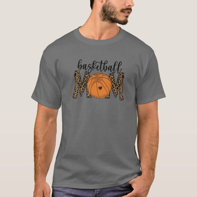 Leopard Basketball Mama Proud Basketball Spieler M T-Shirt (Vorderseite)