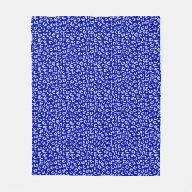 Leopard Batik bleu - couverture en toison (Devant)