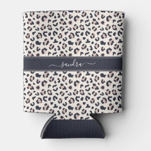 Leopard bedruckt rosa individuelle Name Dosenkühler
