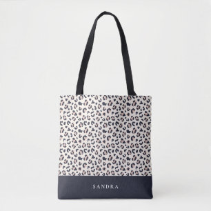 Leopard bedruckt rosa individuelle Name Tasche